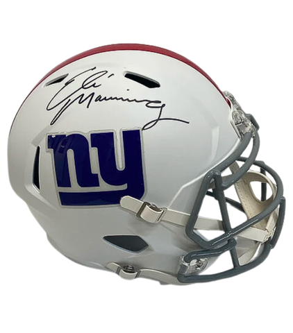 Eli Manning Autographed NY Giants Flat White Alternate Speed Replica Football Helmet