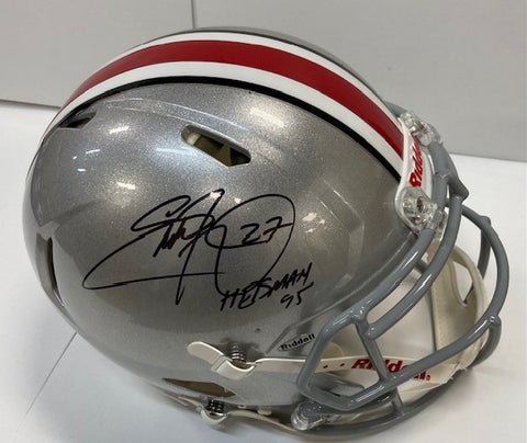 Eddie George Autographed "Heisman 95" Ohio State Silver Authentic Helmet