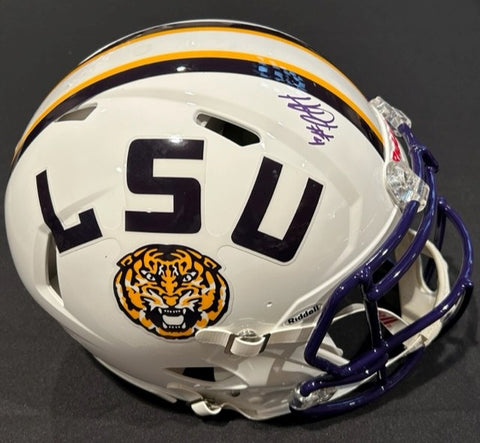 Harold Perkins Jr. Autographed LSU White Authentic Football Helmet