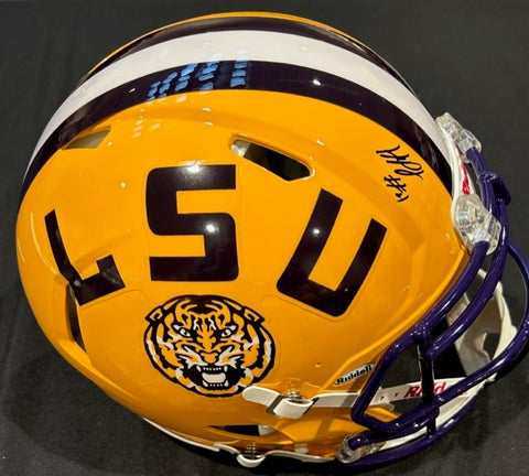Harold Perkins Jr. Autographed LSU Yellow Authentic Football Helmet