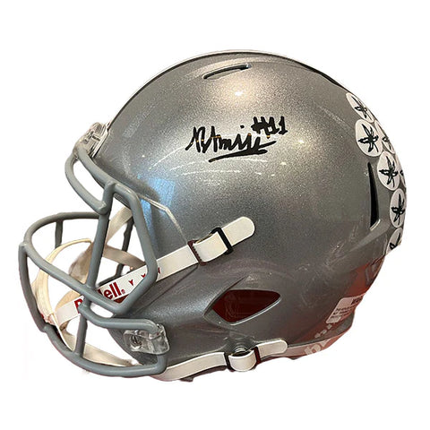 Brandon Inniss Autographed Ohio State Silver Replica Football Helmet