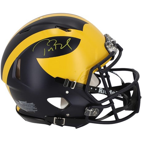 Tom Brady Autographed Michigan Authentic Full-Size Helmet