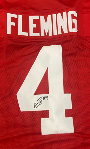 Julian Fleming Autographed Name Only Ohio State Custom Jersey