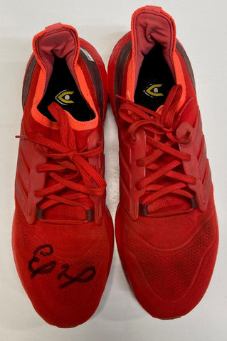 Eloy Jimenez Autographed Used Adidas Red Shoes