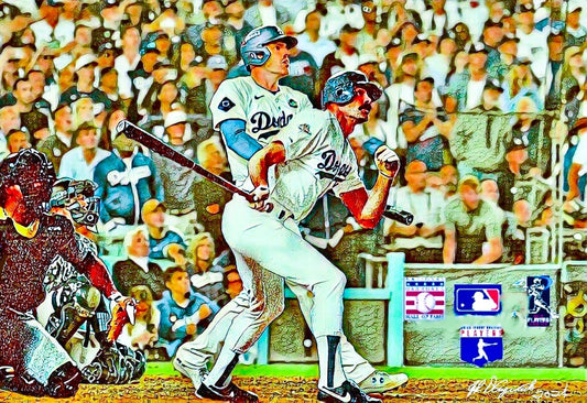 Freddie Freeman and Kirk Gibson 24x36 Canvas - # of 25