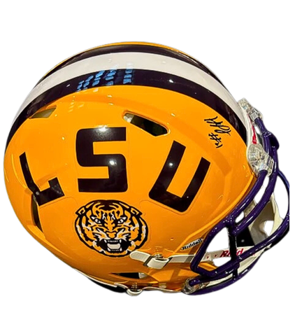 Harold Perkins Jr. Autographed LSU Yellow Authentic Football Helmet