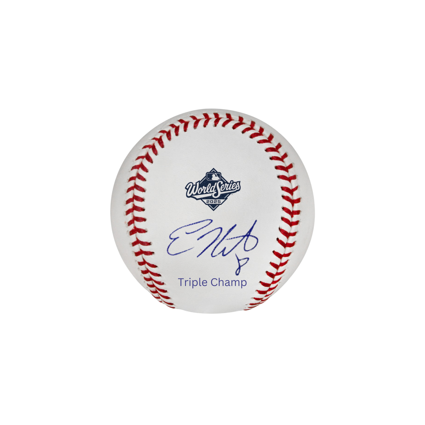Kiké Hernandez Autographed "Triple Champ" 2025 World Series Logo Baseball - (PRESALE)