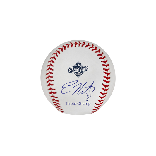 Kiké Hernandez Autographed "Triple Champ" 2025 World Series Logo Baseball - (PRESALE)