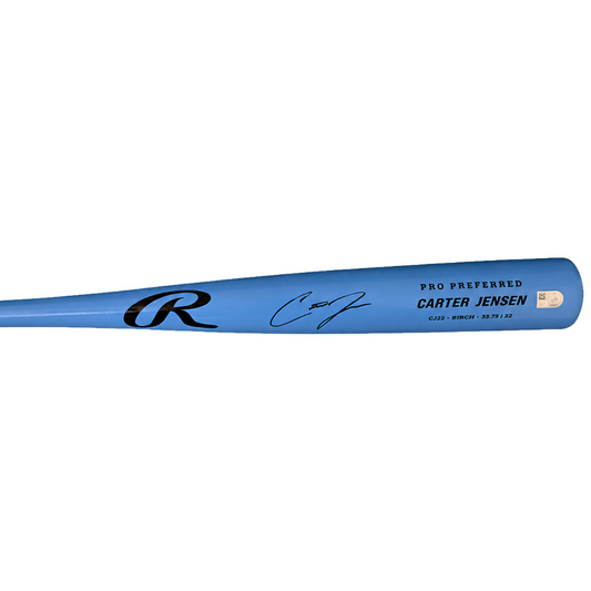 Carter Jensen Autographed Blue Rawlings Game Model Bat