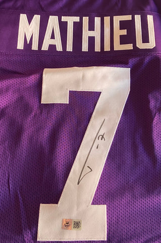 Tyrann Mathieu Autographed Custom Purple Louisiana State Jersey