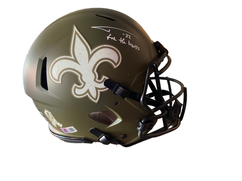 Tyrann Mathieu Autographed "For the Troops" Saints Authentic Salute to Service Full Size Football Helmet