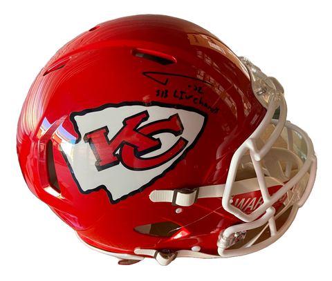 Tyrann Mathieu Autographed "SB LVI Champs" Full Size Authentic Kansas City Chiefs Football Helmet