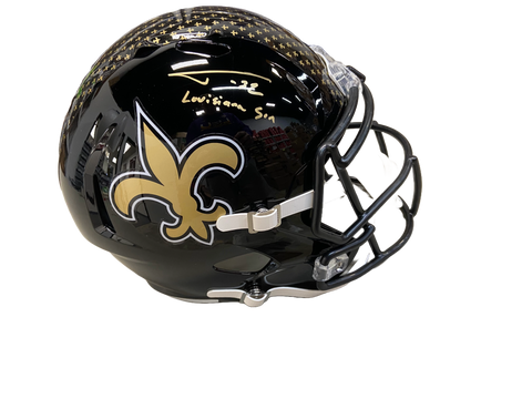 Tyrann Mathieu Autographed "Louisiana Son" Replica Black On-Field Alternate Saints Full Size Football Helmet