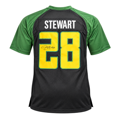 Jonathan Stewart Autographed Black and Green Custom Jersey