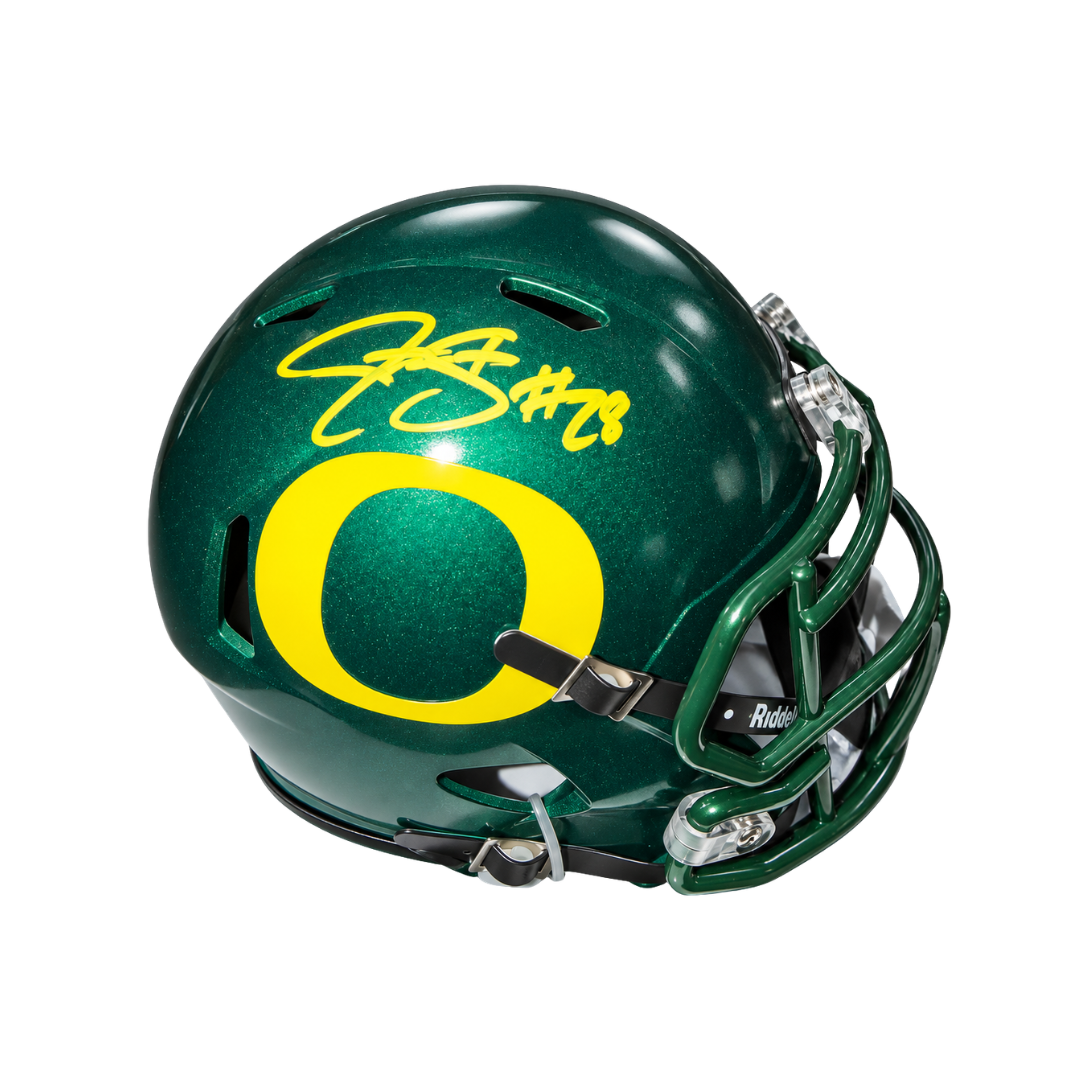 Jonathan Stewart Autographed Green Oregon Ducks Mini Helmet
