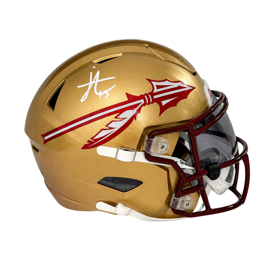 Jordan Travis Autographed Florida State Mid Size Speed Flex Helmet with Visor