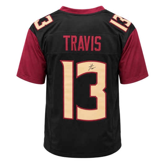 Jordan Travis Autographed Black Custom Jersey