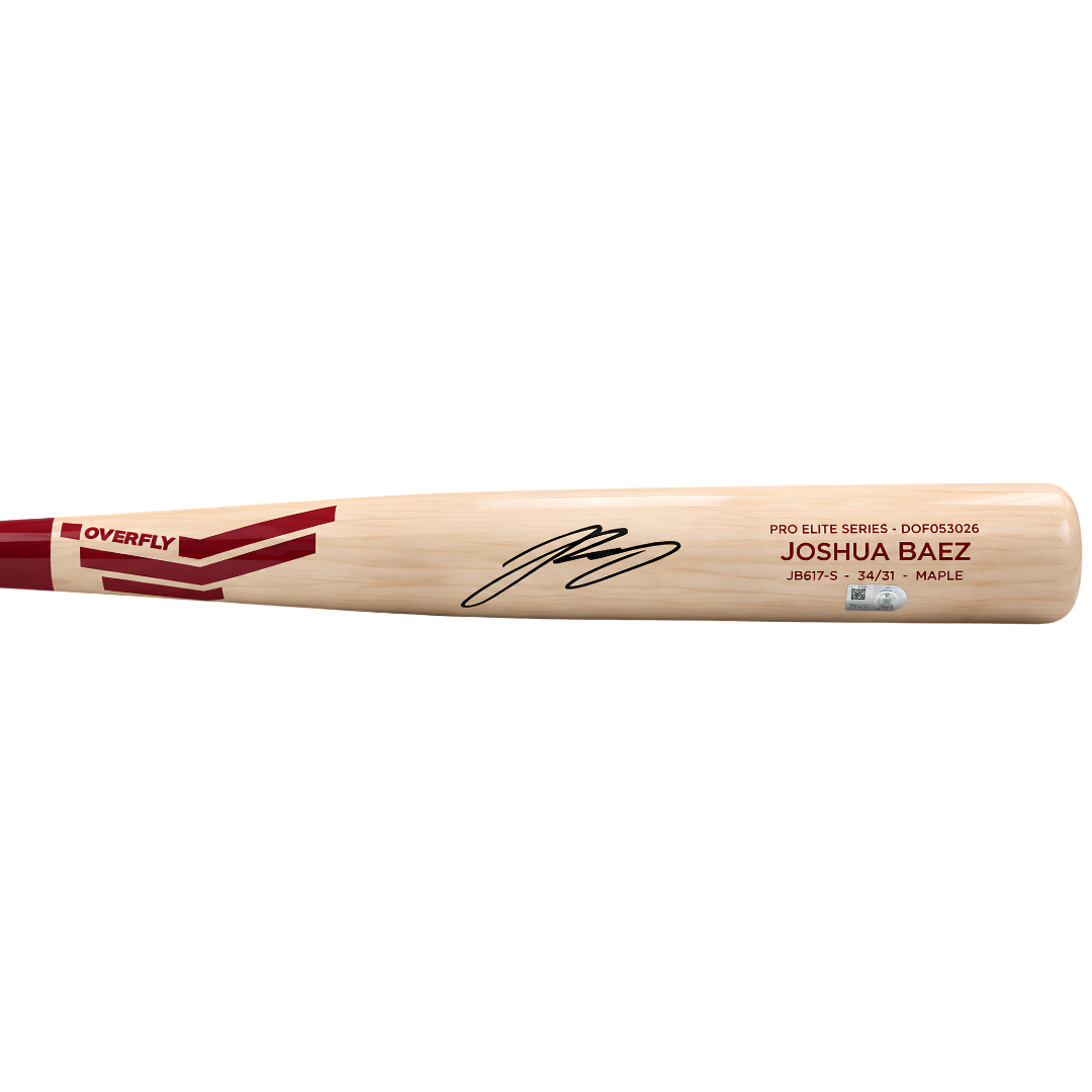 Joshua Baez Autographed Blonde Game Model Bat (Red Handle)