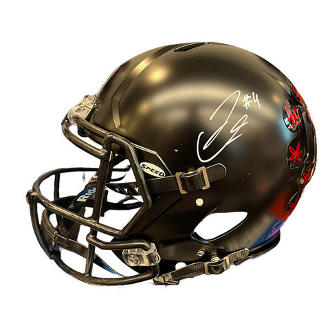 Julian Fleming Autographed Ohio State Black Authentic Football Helmet