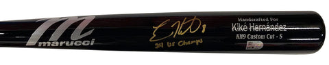 Kiké Hernandez Autographed Black Game Model Bat Inscribed "24 WS Champs"