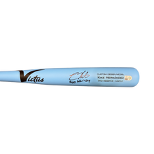 Kike Hernandez Autographed "Happy Father's Day" Game Model Baby Blue Victus Bat