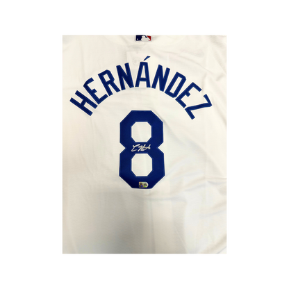 Kike Hernandez Autographed White LA Dodgers Replica Jersey