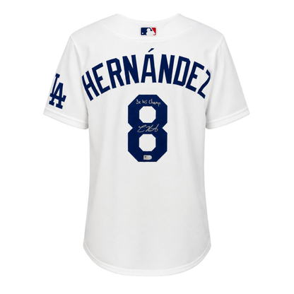 Kike Hernandez Autographed "3x WS Champ" White Los Angeles Dodgers Authentic Jersey