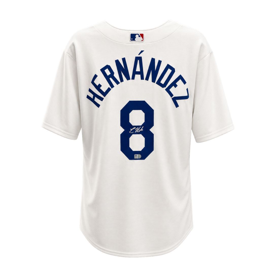 Kike Hernandez Autographed White LA Dodgers Replica Jersey