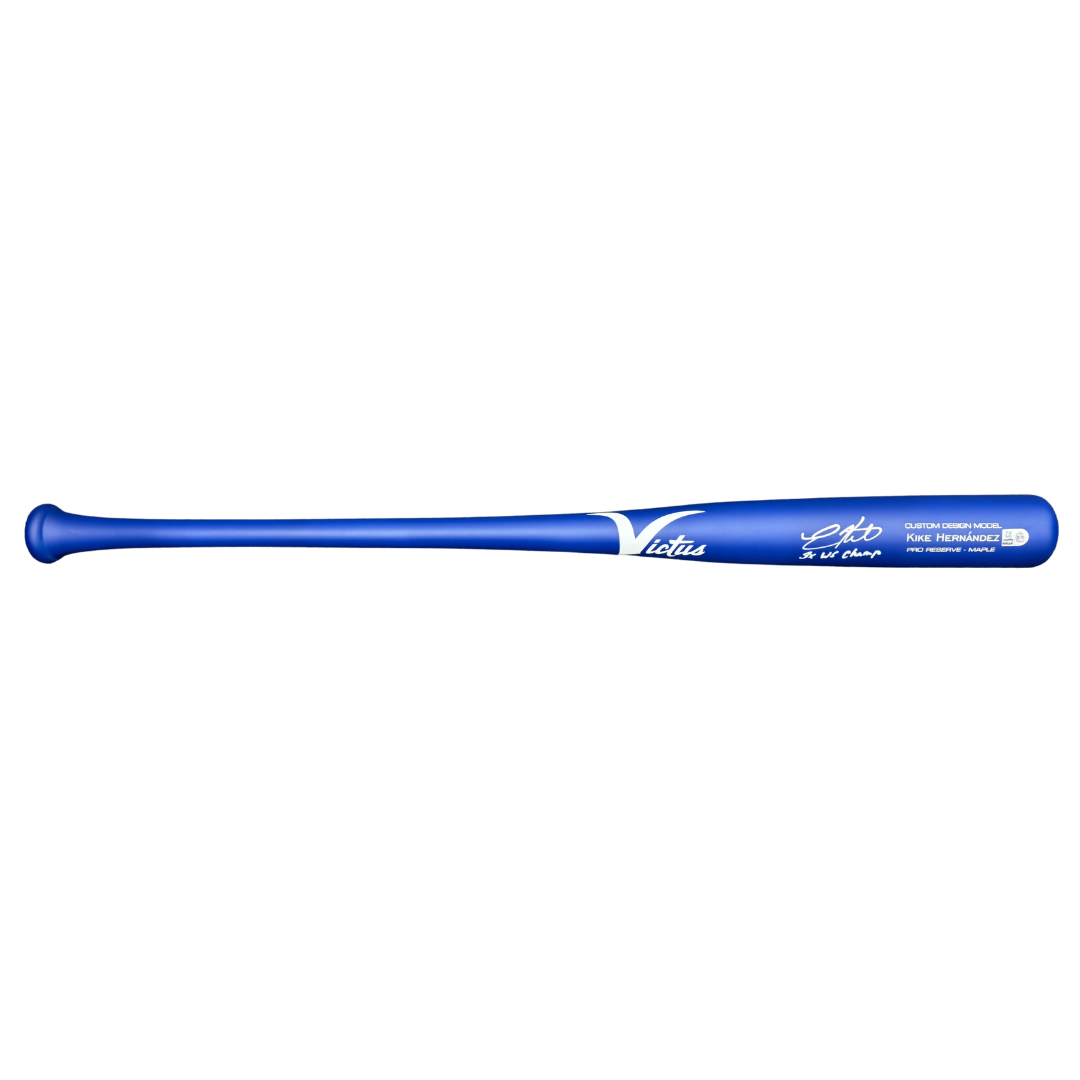 Kike Hernandez Autographed "3x WS CHAMP" Game Model Blue Victus Bat