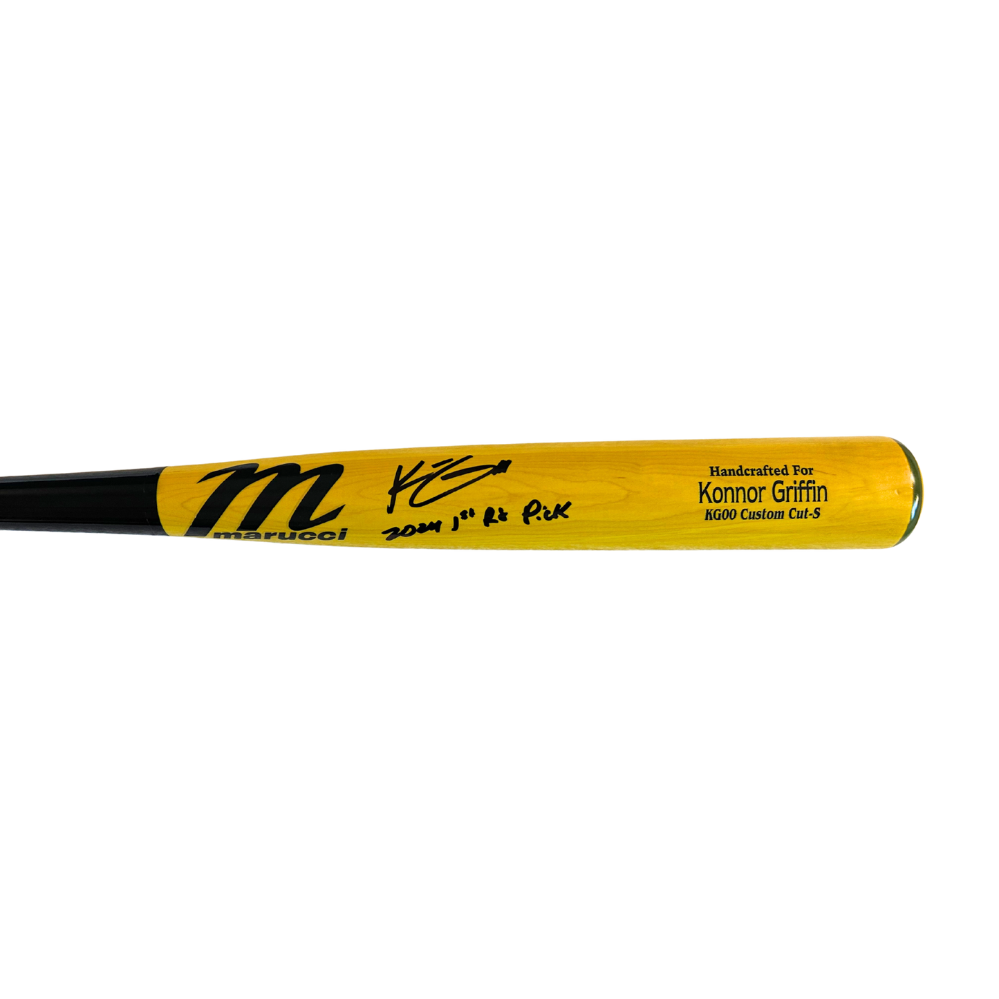 Konnor Griffin Autographed "2024 1ST RD PICK" Yellow Game Model Marucci Bat