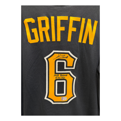 Konnor Griffin Autographed "MLB Debut 4-3-26" Black Pittsburgh Pirates Authentic Jersey