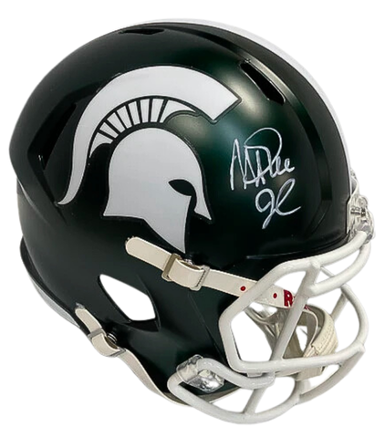 Magic Johnson Autographed Michigan State Green Replica Football Helmet