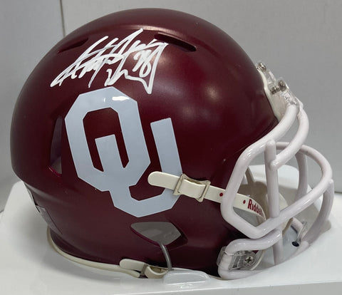 Adrian Peterson Autographed Oklahoma Mini Football Helmet
