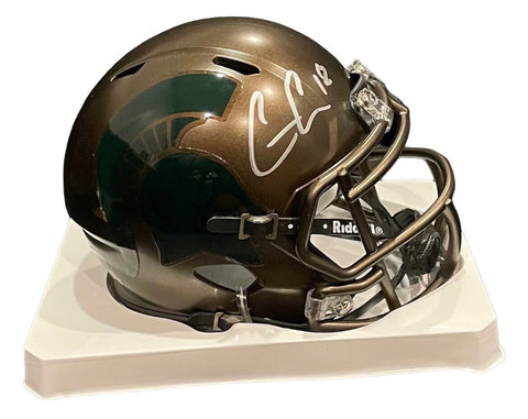 Connor Cook Autographed Michigan State Bronze Mini Helmet