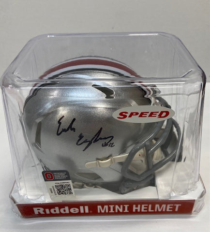 Emeka Egbuka Autographed Ohio State Silver Mini Helmet