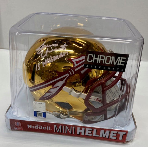 Jameis Winston Autographed "13 Heisman"  Florida State Seminoles Gold Mini Helmet