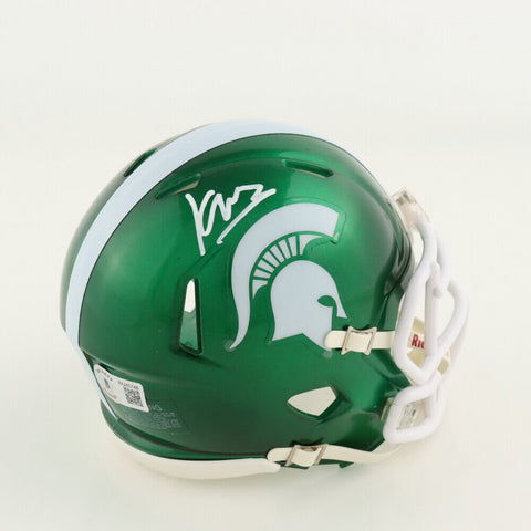 Kenneth Walker Autographed Michigan State Green Mini Helmet