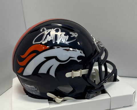 Terrell Davis Autographed Denver Broncos Navy Mini Football Helmet