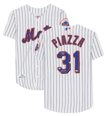 Mike Piazza Autographed "HOF 2016" Mets Mitchell & Ness Pinstripe Authentic Jersey