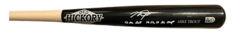 Mike Trout Autographed "12 AL ROY / 14,16,19 AL MVP" Game Model Old Hickory Bat