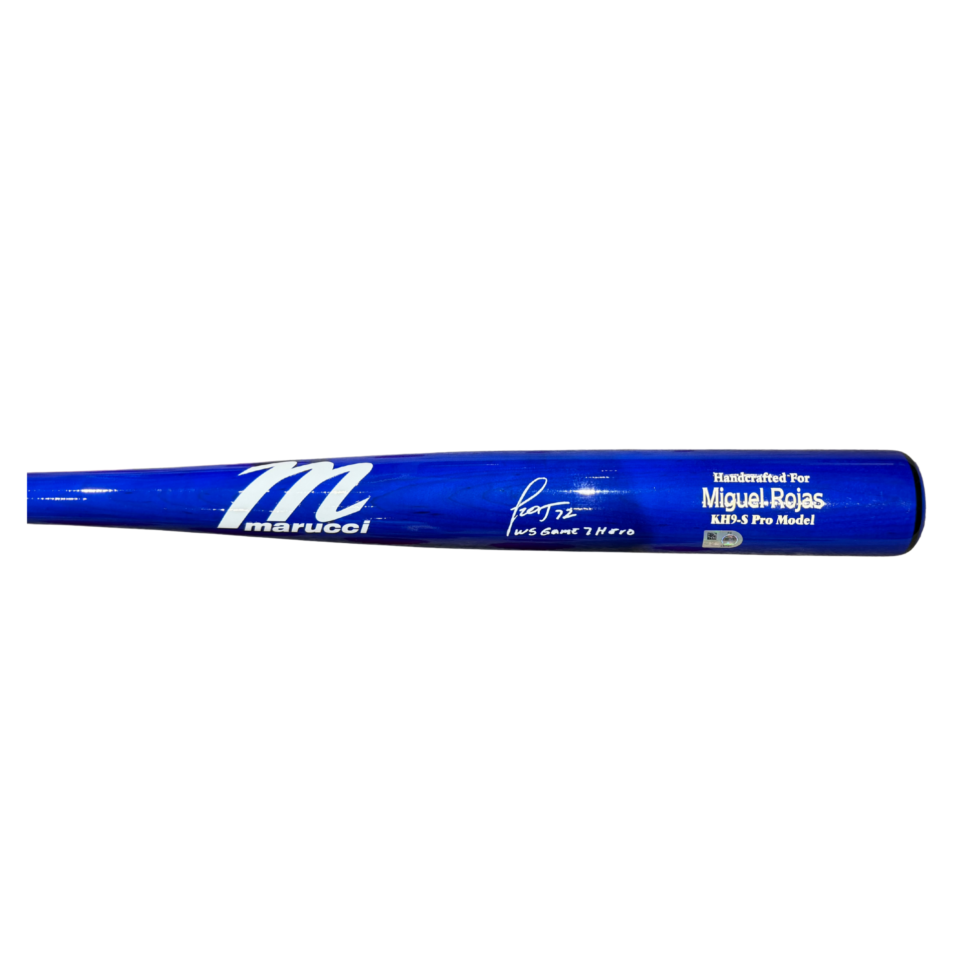 Miguel Rojas Autographed "WS GAME 7 HERO" Blue Game Model Bat