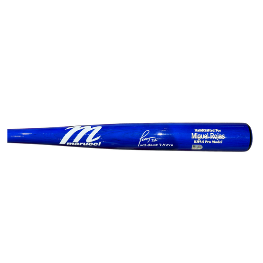 Miguel Rojas Autographed "WS GAME 7 HERO" Blue Game Model Bat