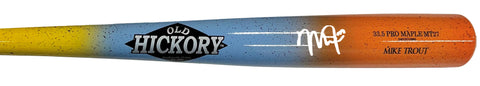 Mike Trout Autographed Fish Speckle Game Model Bat - PRESALE