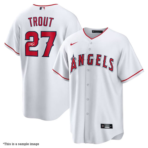 Mike Trout Autographed Angels White Replica Jersey