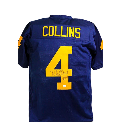 Nico Collins Autographed Blue Custom Jersey