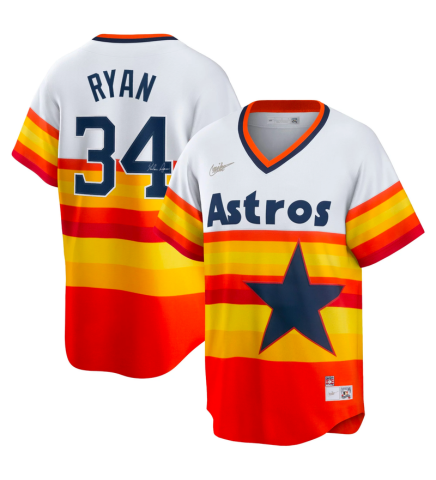 Nolan Ryan Autographed Rainbow Astros Jersey (Cooperstown Collection)