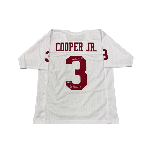 Omar Cooper Jr. Autographed "Go Hoosiers!" White Custom Jersey
