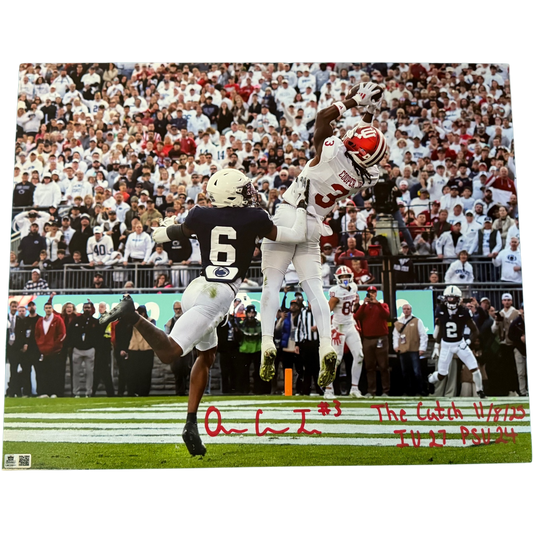 Omar Cooper Jr. Autographed "The Catch 11/8/25" "IU27 PSU24" 16x20 Photo