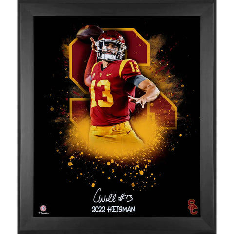 Caleb Williams USC Trojans Framed Autographed 20" x 24" In Focus Photograph with "Heisman 22" Inscription