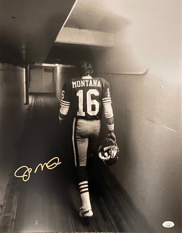 Joe Montana Autographed San Francisco 49ers Tunnel 16x20